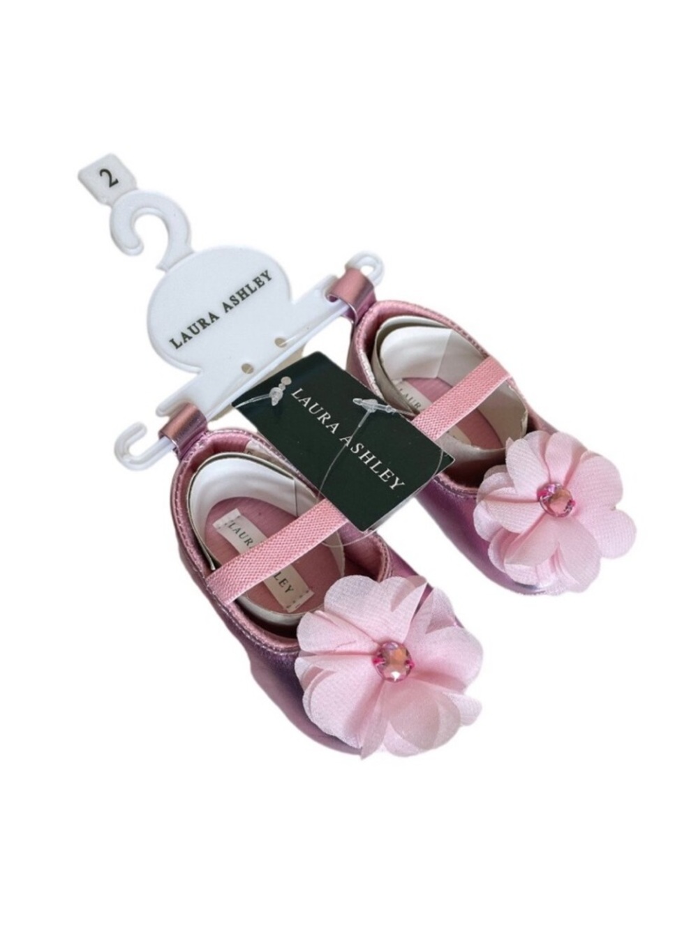 Laura Ashley Pink Baby Ballet Shoes Size 2